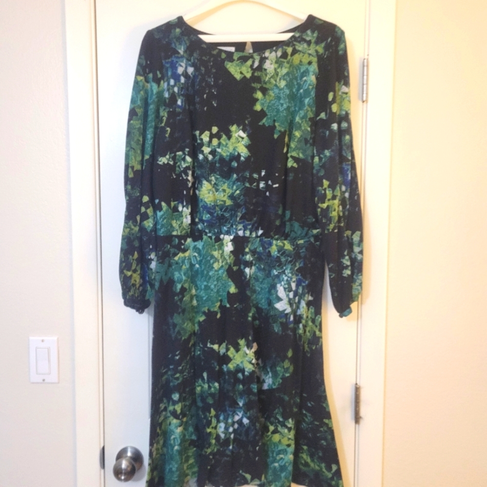 London Times long sleeve fit and flare dress